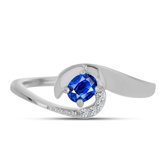 Ezüst Gyűrű Ausztrál Kék Zafírral és Fehér Topázzal