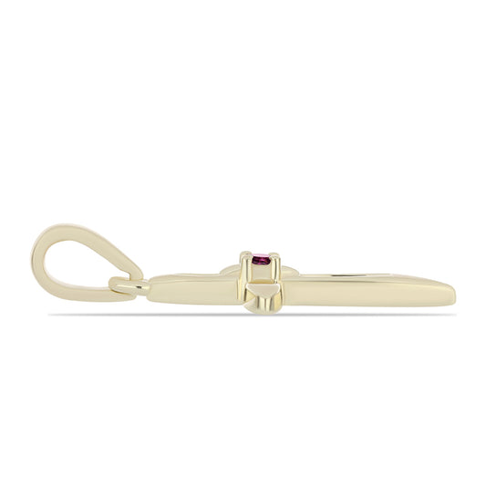 Kereszt Arannyal Bevont Ezüst Medál Bíbor Gyémánttal