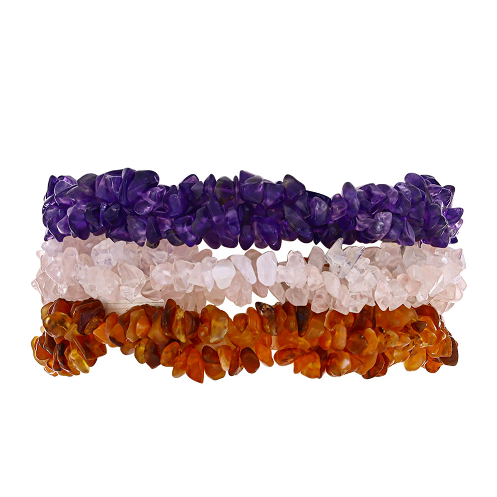 Nugget Szett Marokkói Ametiszttel és Tagebaui Karneollal ( Karkötő )