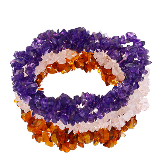 Nugget Szett Marokkói Ametiszttel és Tagebaui Karneollal ( Karkötő )