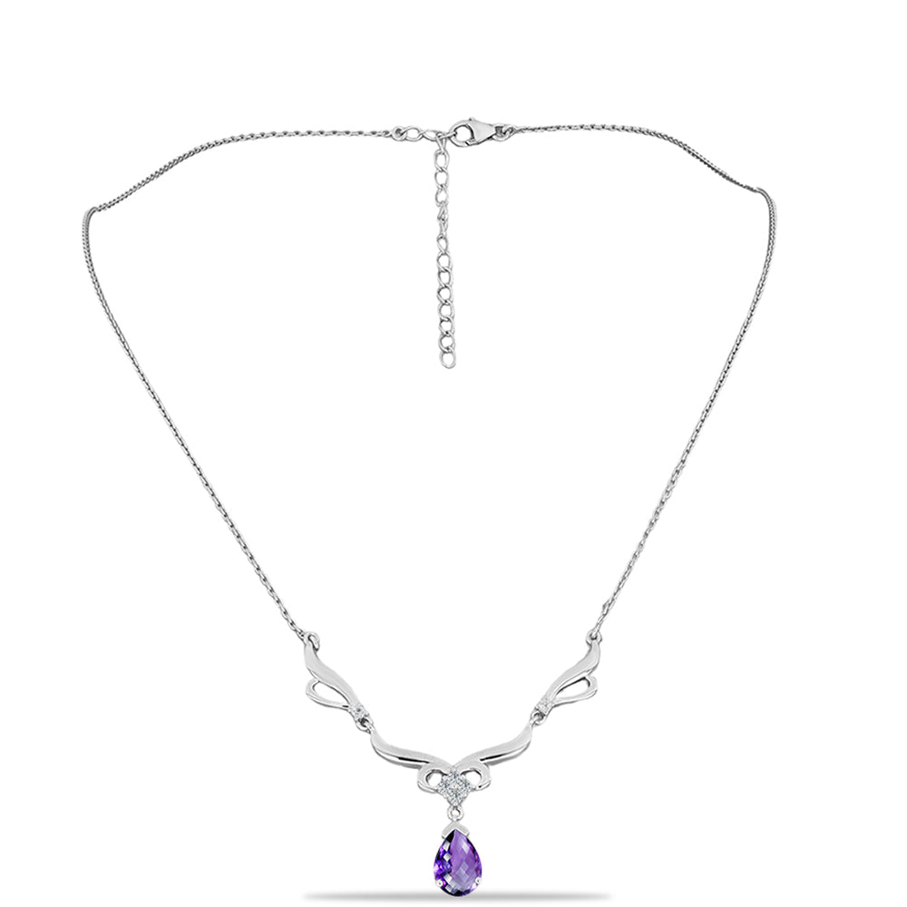 Ezüst Nyaklánc Marokkói Ametiszttel és Fehér Topázzal 1 
