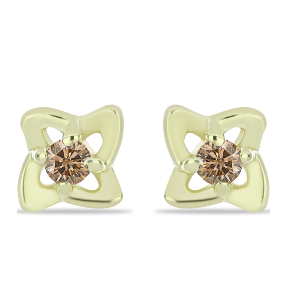 Arannyal Bevont Ezüst Fülbevaló Pezsgő Gyémánttal