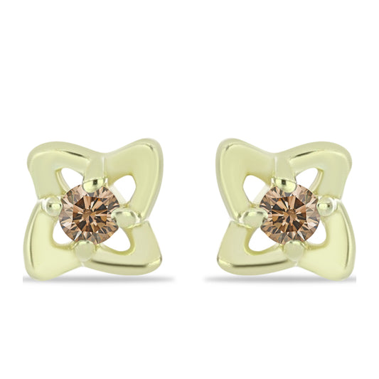 Arannyal Bevont Ezüst Fülbevaló Pezsgő Gyémánttal