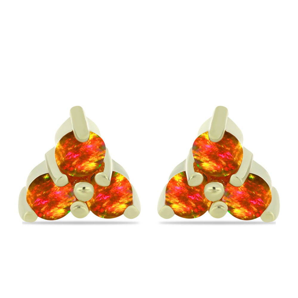 Arannyal Bevont Ezüst Fülbevaló Amerikai Tűzopállal 1 