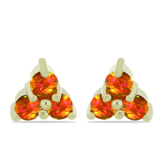 Arannyal Bevont Ezüst Fülbevaló Amerikai Tűzopállal