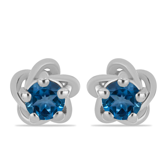 Ezüst Fülbevaló London Kék Topázzal