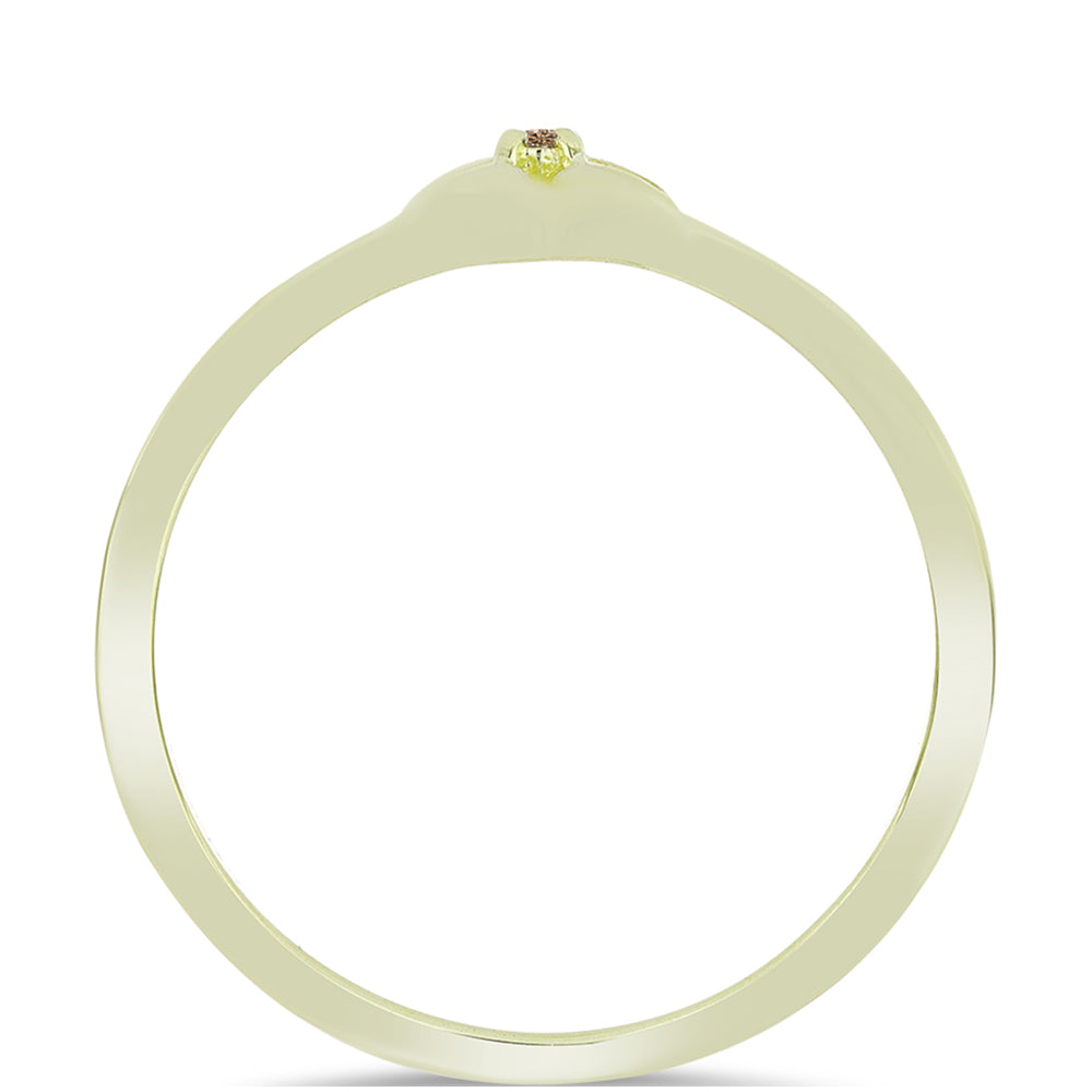 Arannyal Bevont Ezüst Gyűrű Pezsgő Gyémánttal 2 