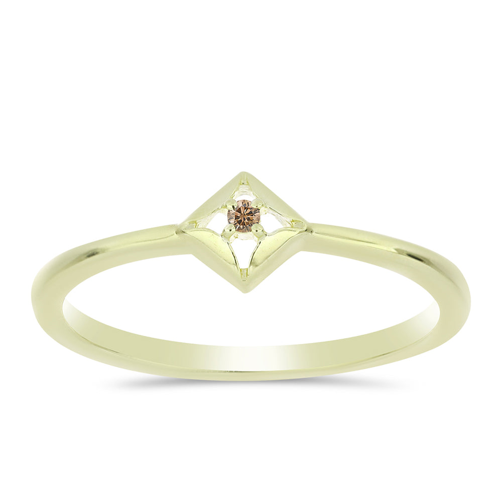 Arannyal Bevont Ezüst Gyűrű Pezsgő Gyémánttal