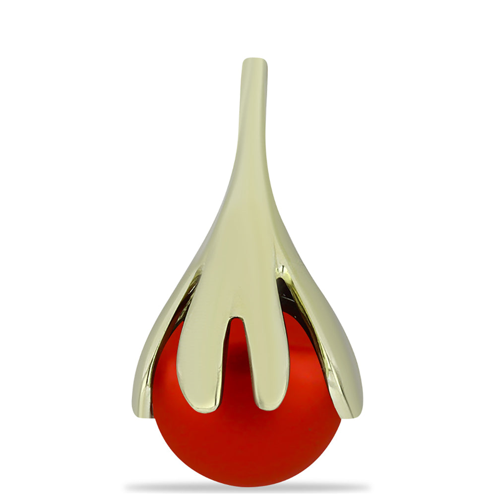 Arannyal Bevont Ezüst Medál Vörös Édesvízi Kagylógyönggyel 1 