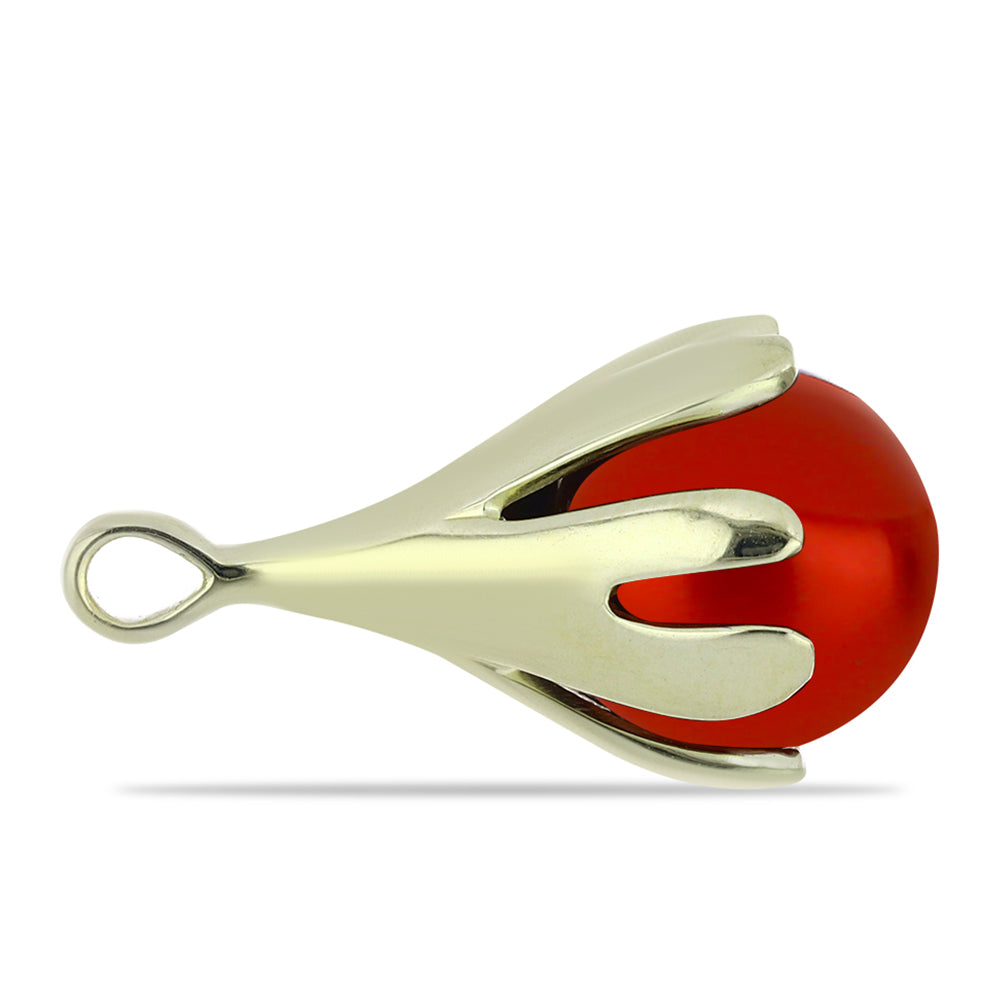 Arannyal Bevont Ezüst Medál Vörös Édesvízi Kagylógyönggyel 2 