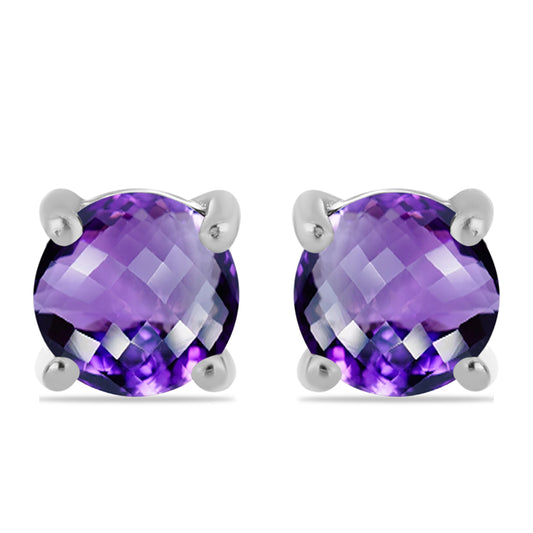 Ezüst Fülbevaló Marokkói Ametiszttel