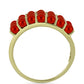 Arannyal Bevont Ezüst Gyűrű Vörös Édesvízi Kagylógyönggyel