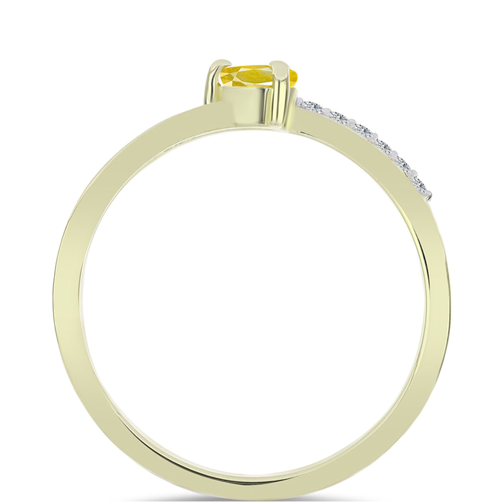 Arannyal Bevont Ezüst Gyűrű Sárga Zafírral és Fehér Topázzal 3 