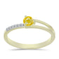 Arannyal Bevont Ezüst Gyűrű Sárga Zafírral és Fehér Topázzal