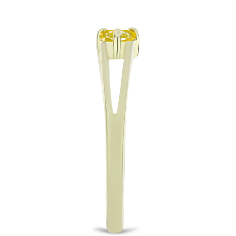 Arannyal Bevont Ezüst Gyűrű Sárga Zafírral és Fehér Topázzal 4 