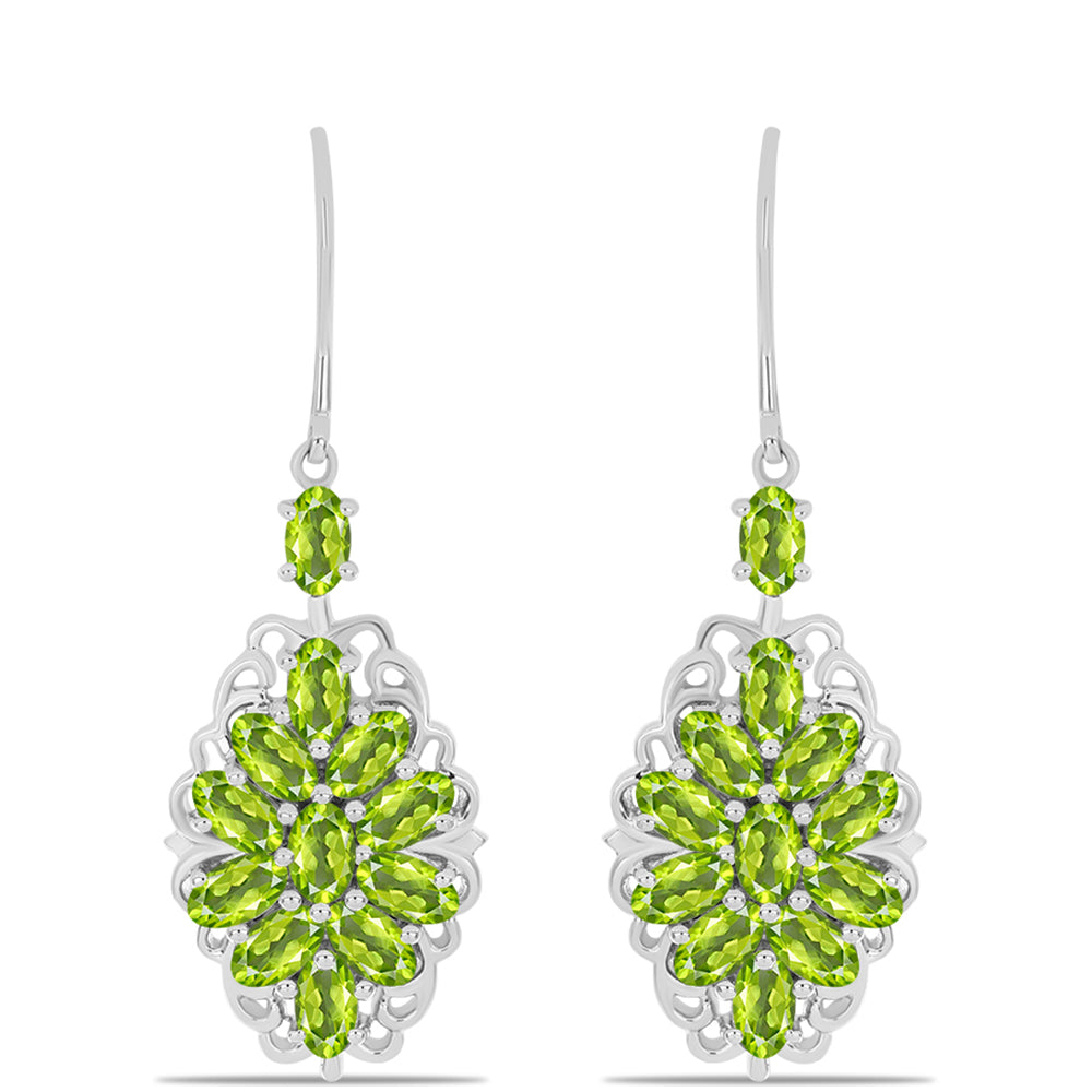Ezüst Fülbevaló Changbai Peridottal 1 