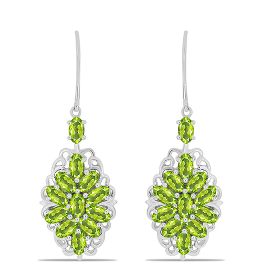 Ezüst Fülbevaló Changbai Peridottal