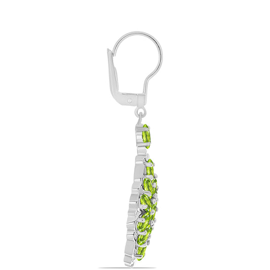 Ezüst Fülbevaló Changbai Peridottal