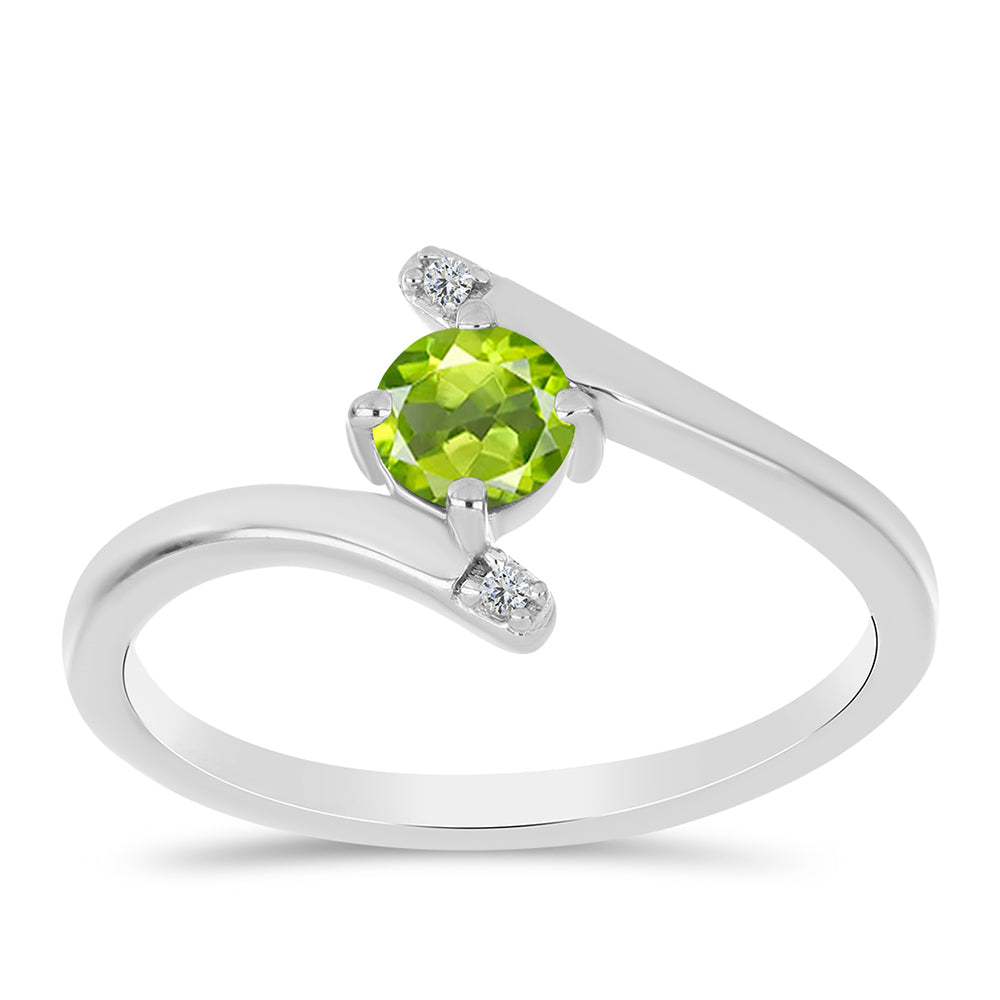 Ezüst Gyűrű Changbai Peridottal és Fehér Topázzal 1 