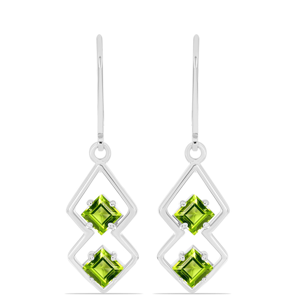 Ezüst Fülbevaló Changbai Peridottal 1 