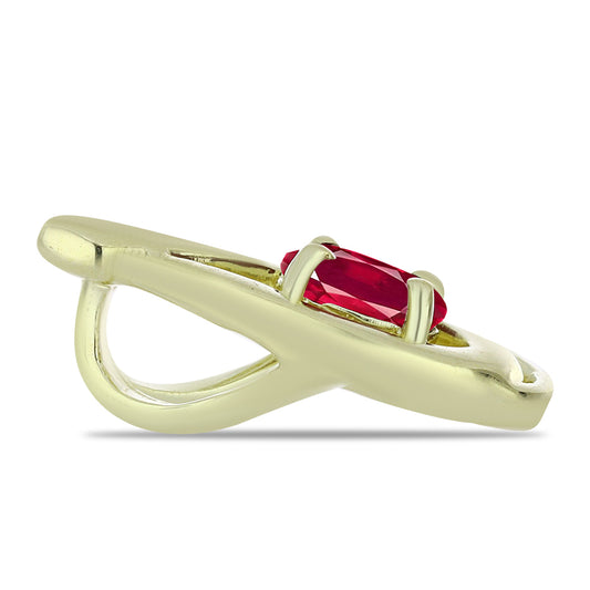 Arannyal Bevont Ezüst Medál Madagaszkári Rubinnal