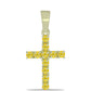 Kereszt Arannyal Bevont Ezüst Medál Sárga Zafírral