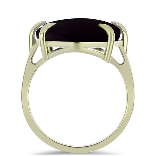 Arannyal Bevont Ezüst Gyűrű Suwari Fekete Onixszal