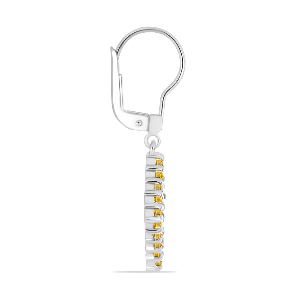 Ezüst Fülbevaló Ural Citrinnel 2 