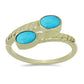 Arannyal Bevont Ezüst Gyűrű Csipkerózsika Türkizzel