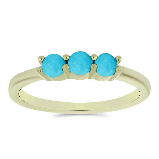 Arannyal Bevont Ezüst Gyűrű Csipkerózsika Türkizzel