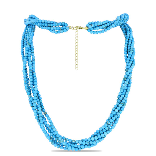 Arannyal Bevont Ezüst Nyaklánc Csipkerózsika Türkizzel