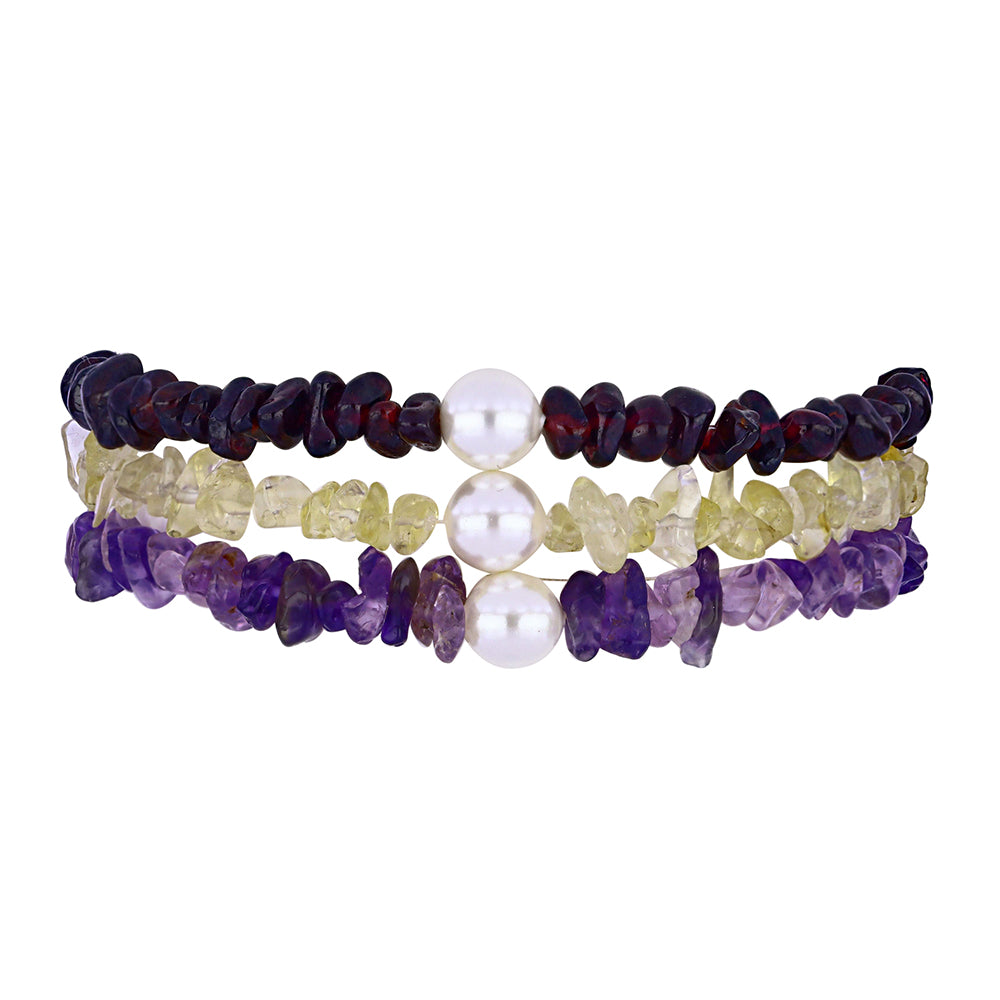 Nugget Szett Barton Gránáttal és Fehér Édesvízi Kagylógyönggyel ( Karkötő ) 1 