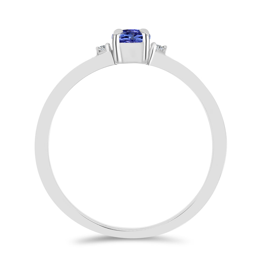 Ezüst Gyűrű Tanzanittal és Fehér Topázzal