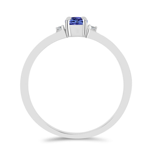 Ezüst Gyűrű Tanzanittal és Fehér Topázzal