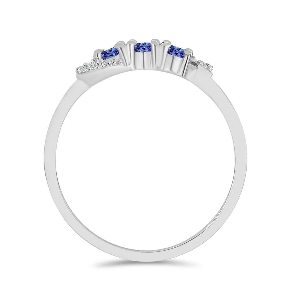 Ezüst Gyűrű Tanzanittal és Fehér Topázzal