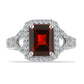Ezüst Gyűrű Barton Gránáttal és Fehér Topázzal