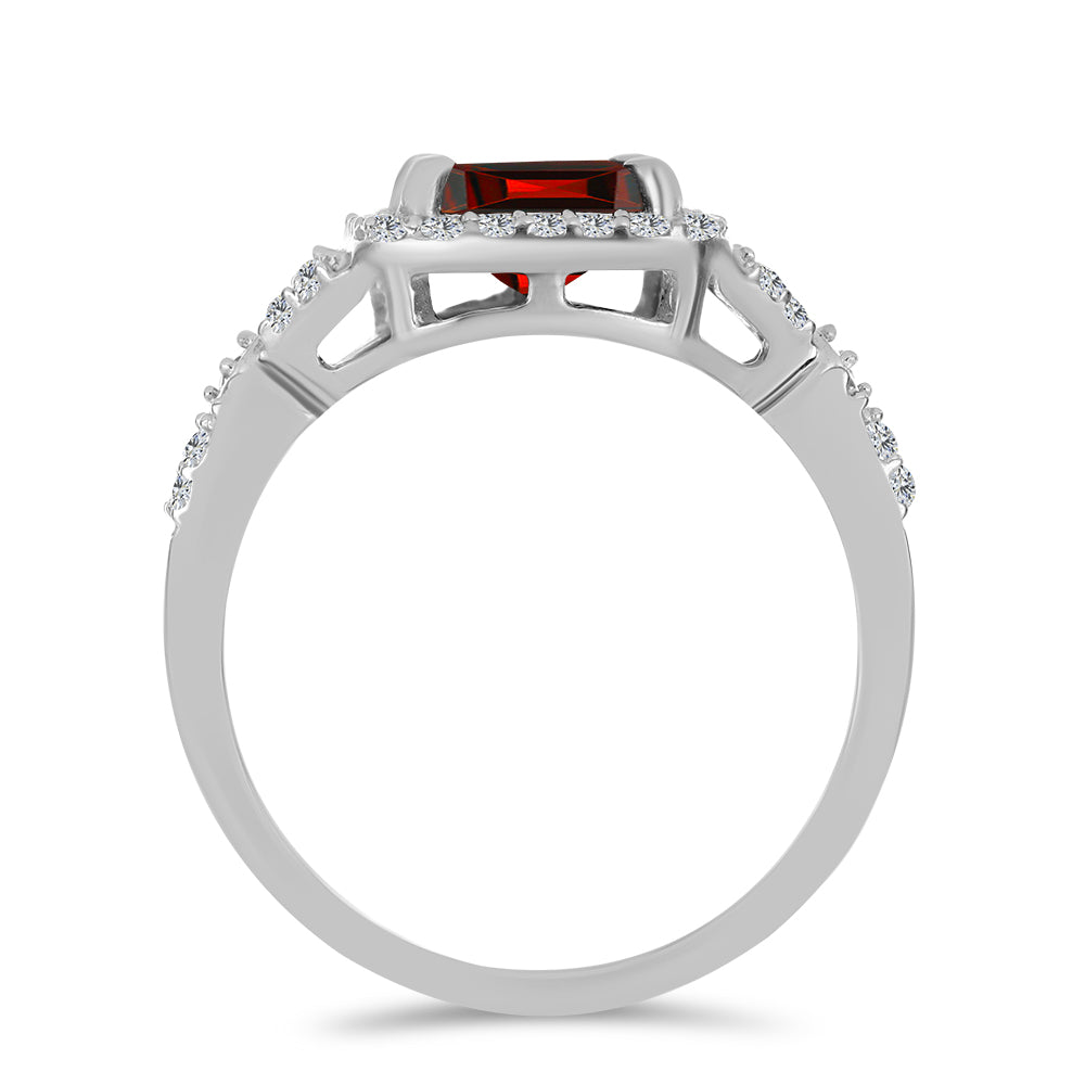 Ezüst Gyűrű Barton Gránáttal és Fehér Topázzal 2 