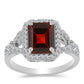 Ezüst Gyűrű Barton Gránáttal és Fehér Topázzal