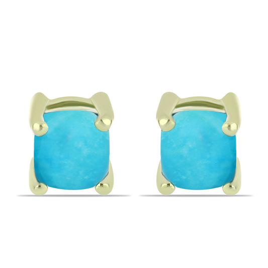 Arannyal Bevont Ezüst Fülbevaló Csipkerózsika Türkizzel