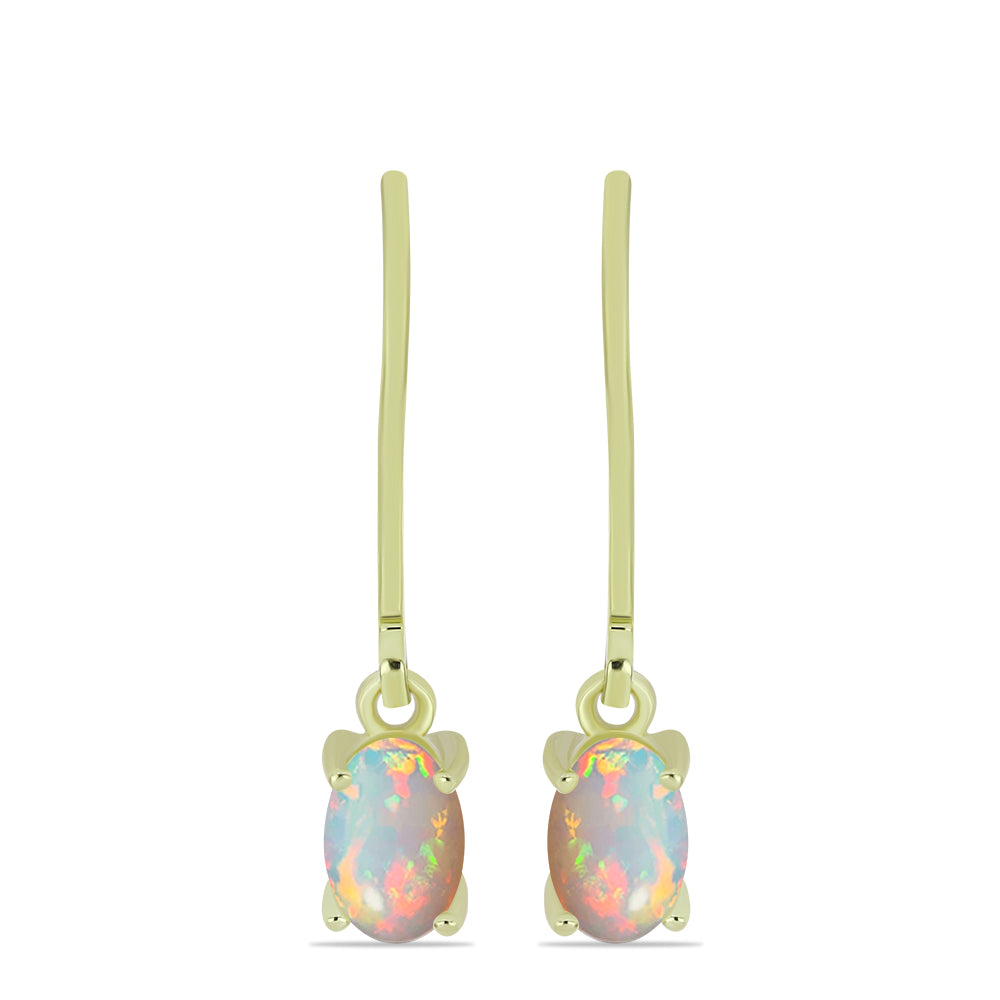 Arannyal Bevont Ezüst Fülbevaló Etiópiai Opállal 1 