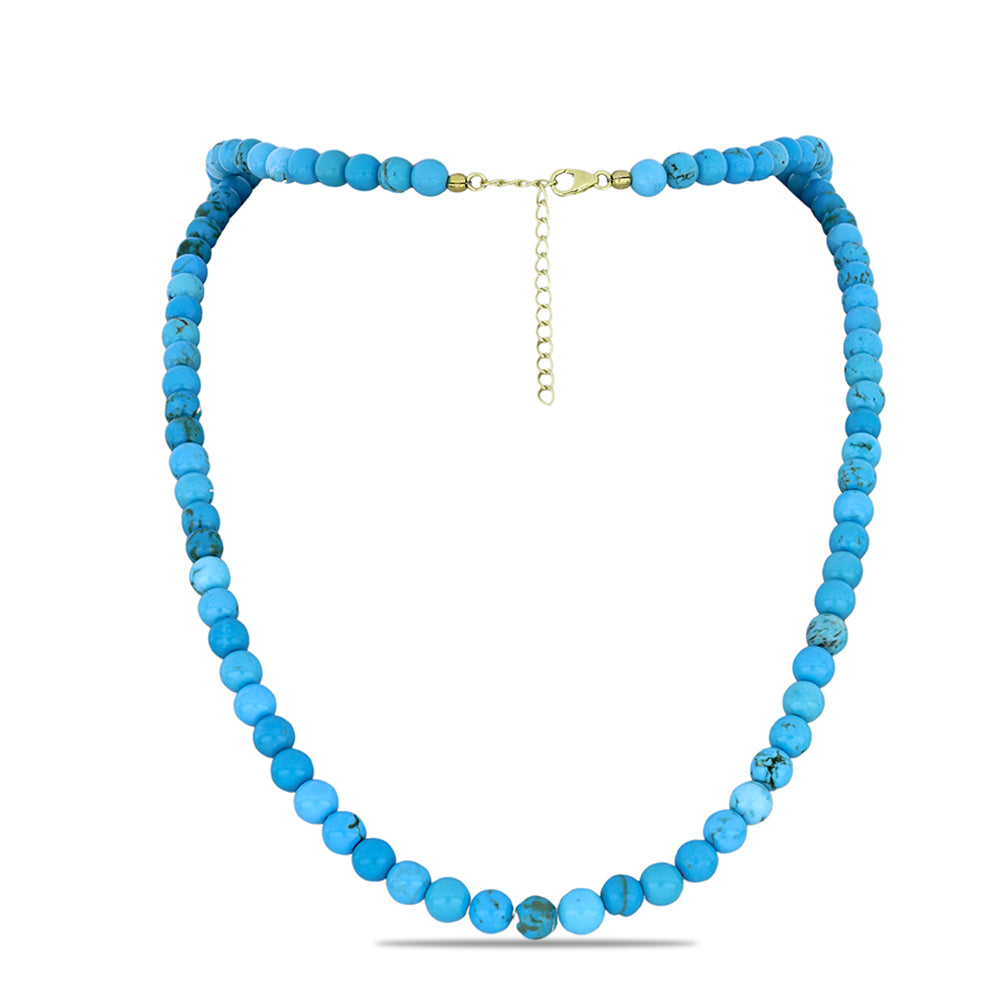 Arannyal Bevont Ezüst Nyaklánc Csipkerózsika Türkizzel 1 