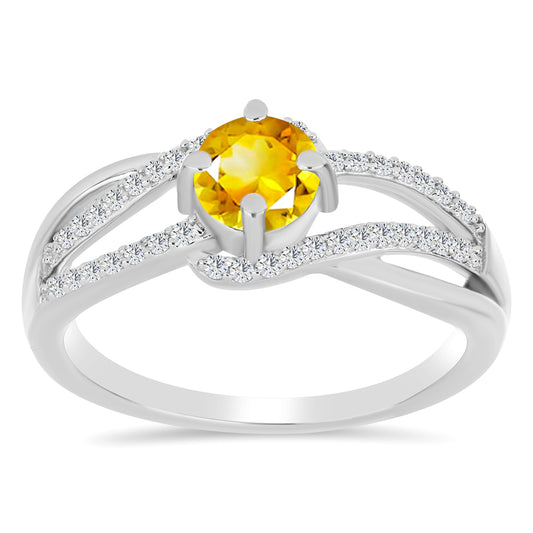 Ezüst Gyűrű Ural Citrinnel és Fehér Topázzal