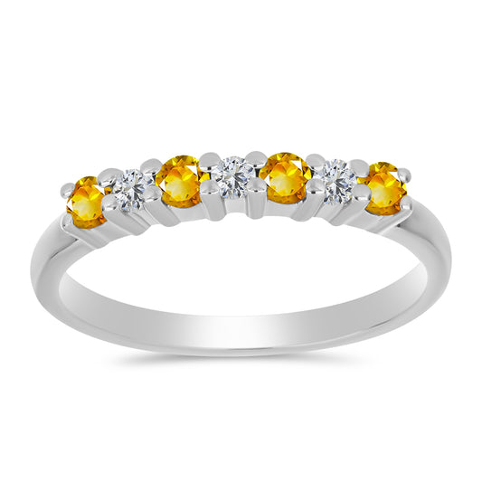 Ezüst Gyűrű Ural Citrinnel és Fehér Topázzal