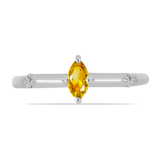 Ezüst Gyűrű Ural Citrinnel és Fehér Topázzal