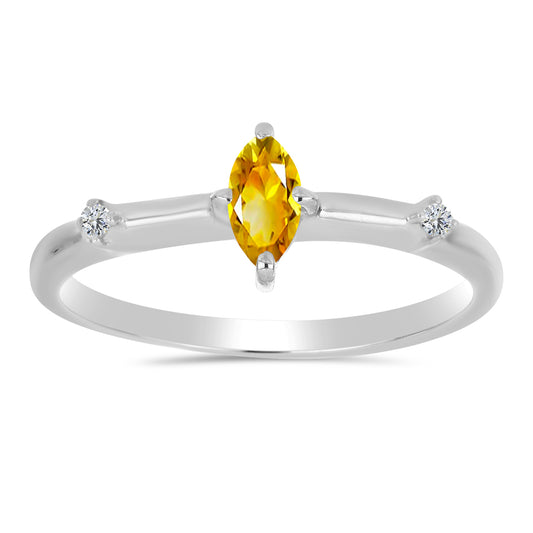 Ezüst Gyűrű Ural Citrinnel és Fehér Topázzal