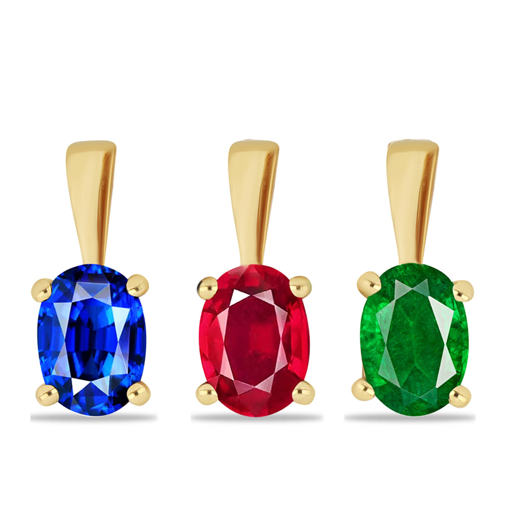 Arannyal Bevont Ezüst Szett Mesterséges Rubinnal és Mesterséges Smaragddal ( Medál )