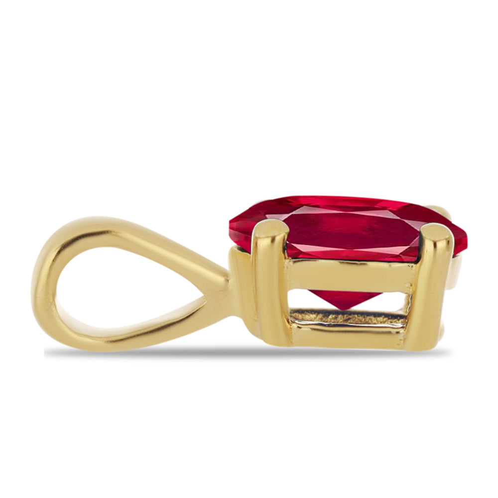 Arannyal Bevont Ezüst Szett Mesterséges Rubinnal és Mesterséges Smaragddal ( Medál )