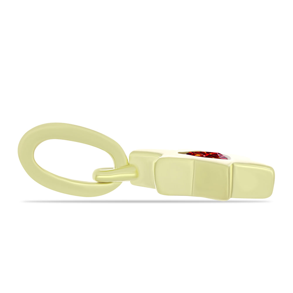 Arannyal Bevont Ezüst Medál Fenséges Vörös Moissanite-tal