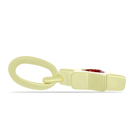 Arannyal Bevont Ezüst Medál Fenséges Vörös Moissanite-tal