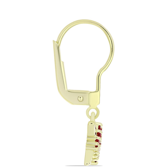 Arannyal Bevont Ezüst Fülbevaló Fenséges Vörös Moissanite-tal